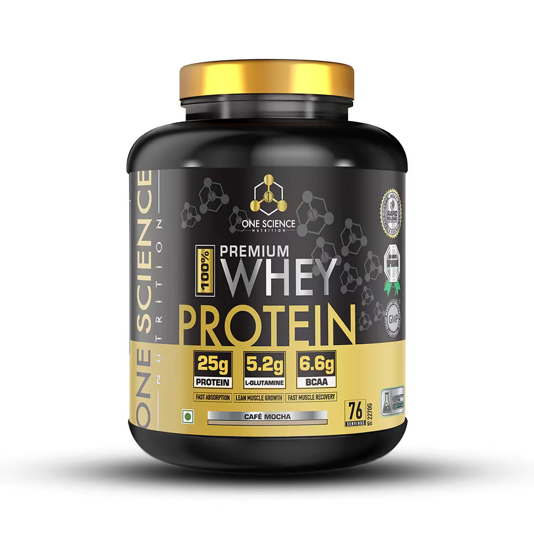 One Science Nutrition Premium Whey Protein container on a white background