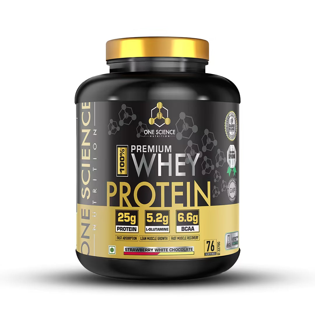 One Science Nutrition Premium Whey Protein container on a white background