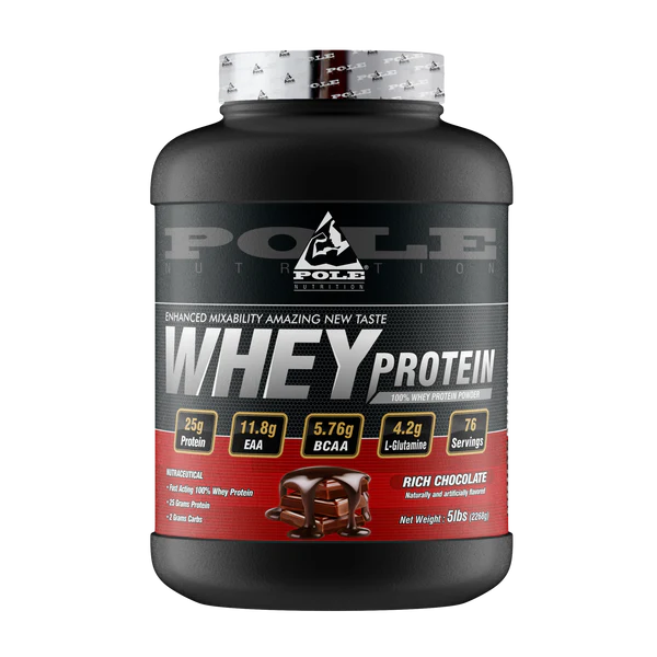 Pole Nutrition whey protein container on a white background