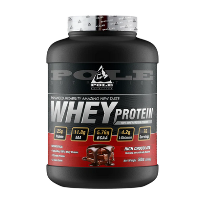 Pole Nutrition whey protein container on a white background