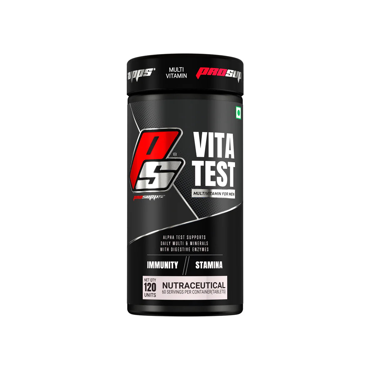 ProSupps Vita Test supplement container on a white background