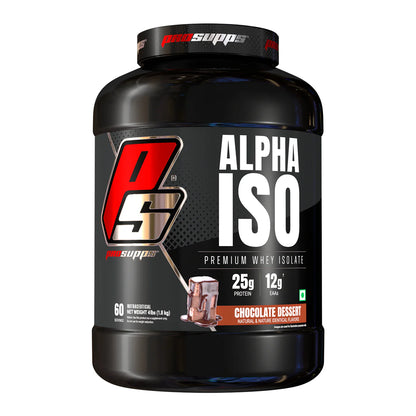 ProSupps Alpha ISO protein powder container on a white background