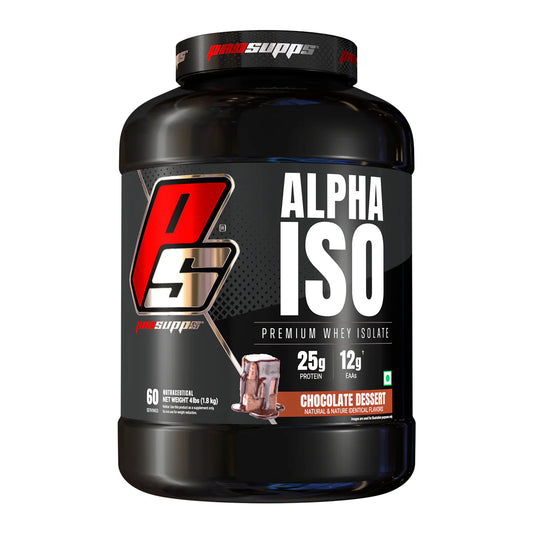 ProSupps Alpha ISO protein powder container on a white background