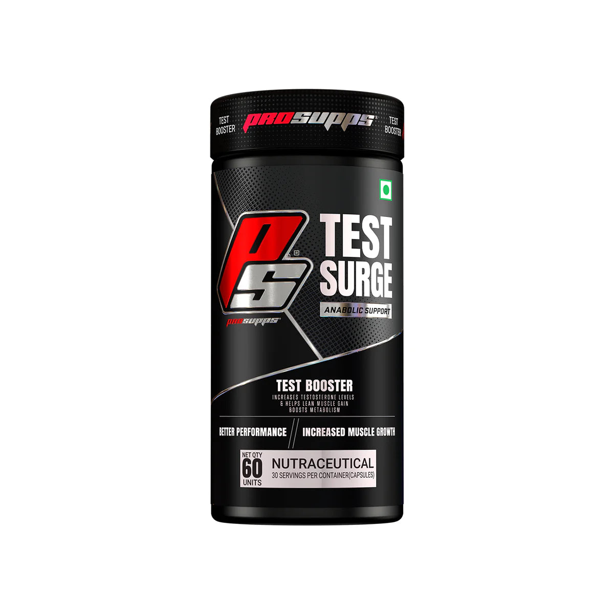 ProSupps Test Surge supplement container on a white background