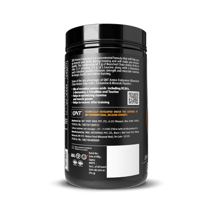 Black supplement container with white text on a black background