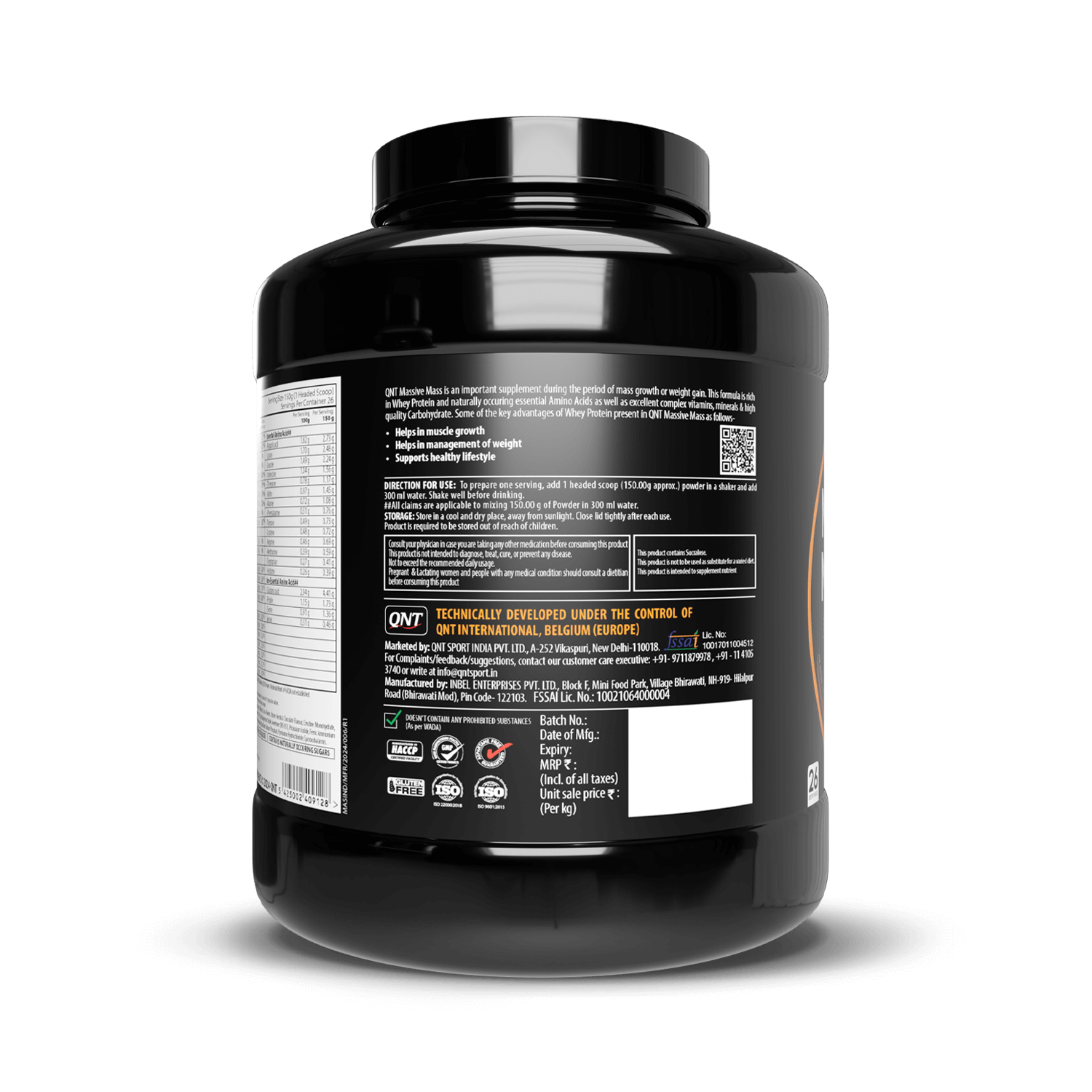 Black supplement container with label on a black background