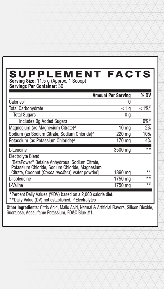 Supplement facts label on a white background with black text