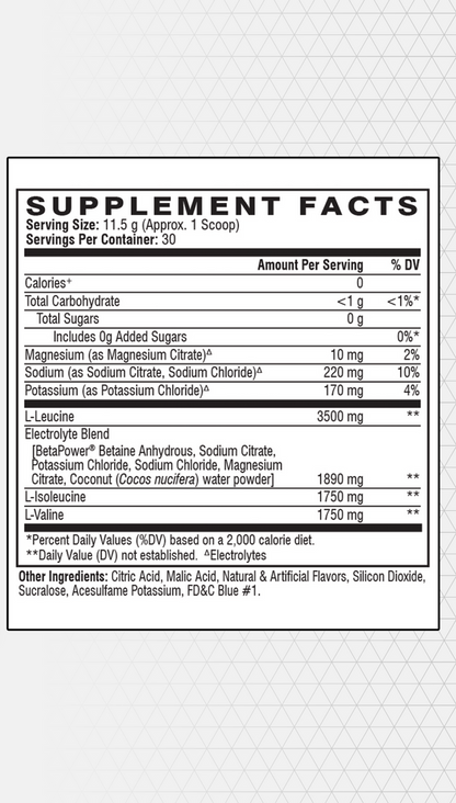 Supplement facts label on a white background with black text