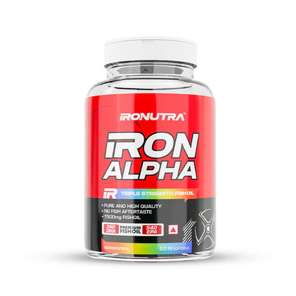 Ironutra Iron Alpha supplement bottle on a white background