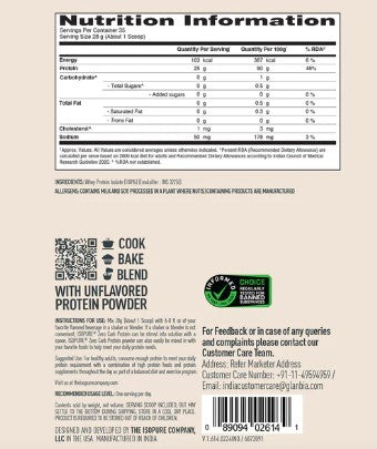 Nutrition information label on a product packaging with a QR code and text.